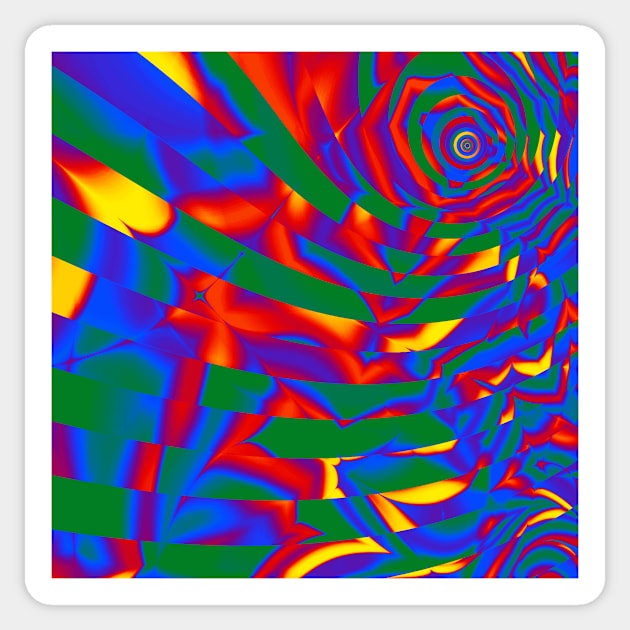 Gay Pride Abstract Crumpled Striped Layers Sticker by VernenInk